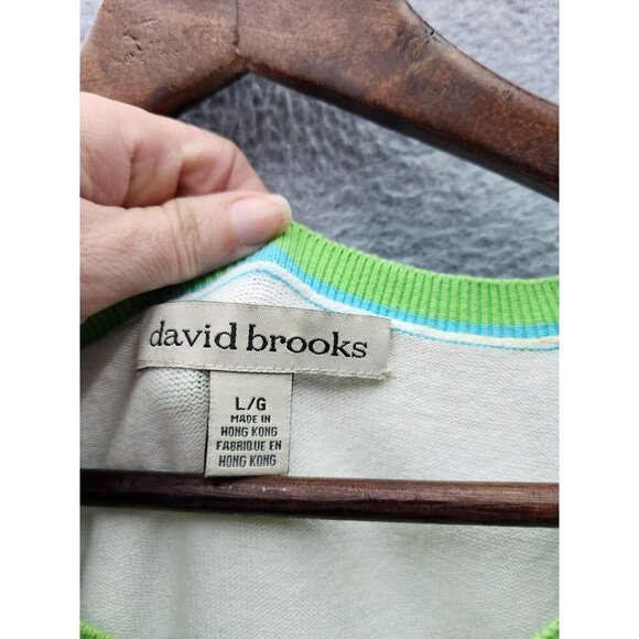 David Brooks Womens Sleeveless Floral Knit Sweater L - Picture 2 of 5